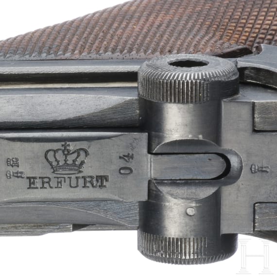 A Luger pistol by Erfurt, 1917, with holster