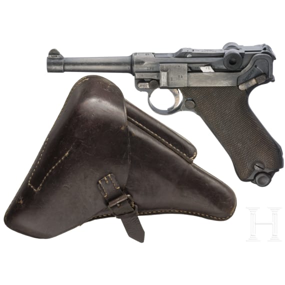 A Luger pistol by Erfurt, 1918, with holster
