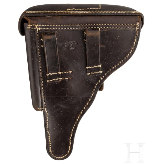 Pistole 08, Erfurt 1918, zwei Magazine, mit Koffertasche