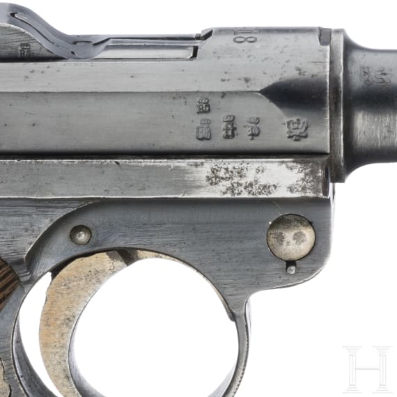 Pistole 08, Erfurt 1918, zwei Magazine, mit Koffertasche