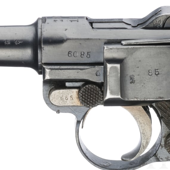 A Luger pistol by Erfurt, 1918/1920, Reichswehr, police, both safeties, two matching magazines, holster