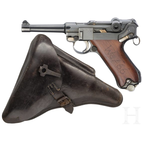 A Luger pistol by Mauser, prototype, with holster
