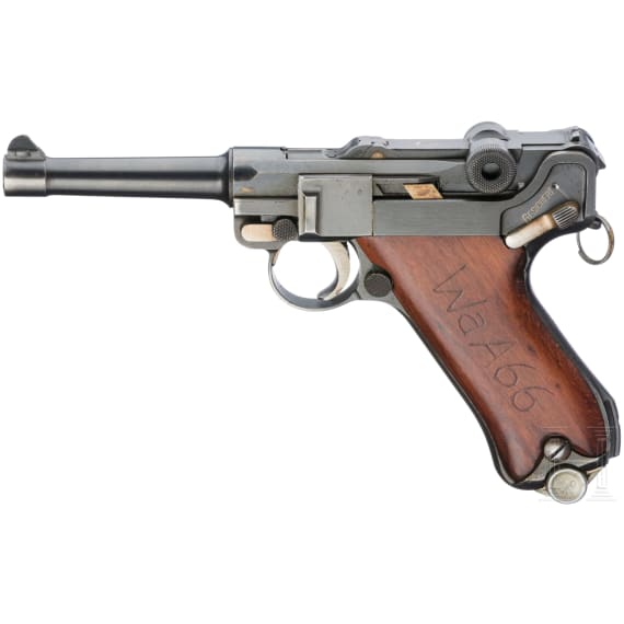 A Luger pistol by Mauser, prototype, with holster