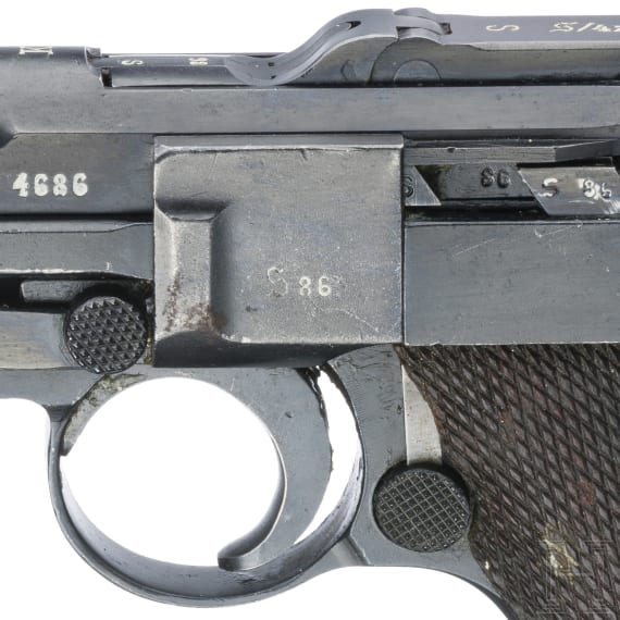 A Luger pistol by Mauser, code "K - S/42"