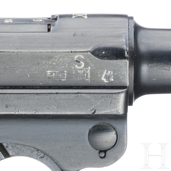 A Luger pistol by Mauser, code "K - S/42"