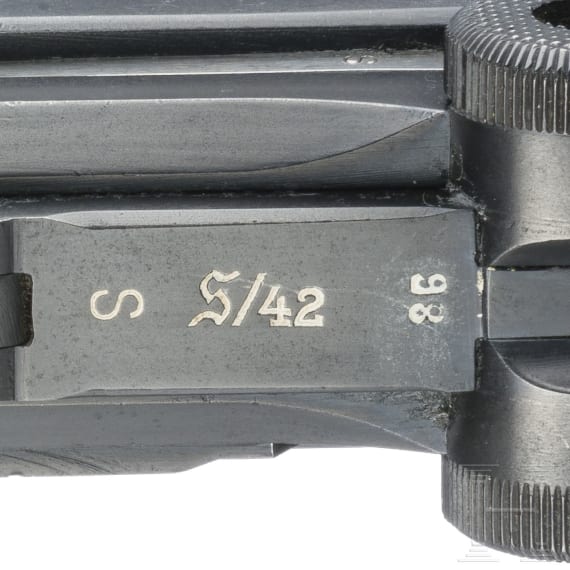 A Luger pistol by Mauser, code "K - S/42"