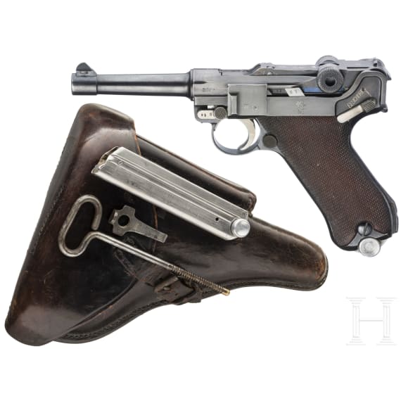 A Luger pistol by Mauser, code "K - S/42", with holster, Kriegsmarine