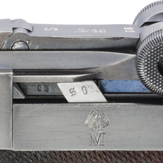 A Luger pistol by Mauser, code "K - S/42", with holster, Kriegsmarine