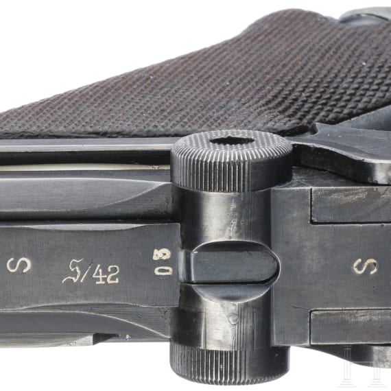 A Luger pistol by Mauser, code "K - S/42", with holster, Kriegsmarine