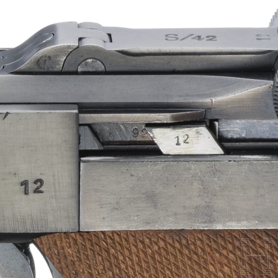 Pistole 08, Mauser, Code "G - S/42", mit Koffertasche