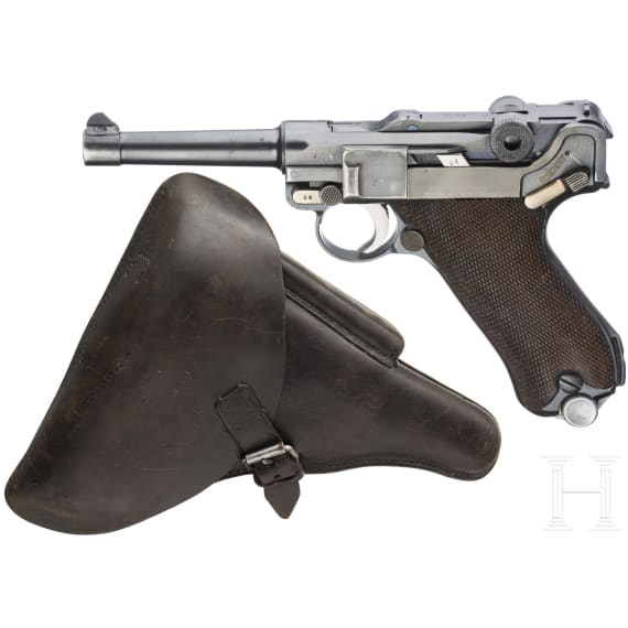 Pistole 08, Mauser, Code "G - S42", mit Koffertasche, Kriegsmarine