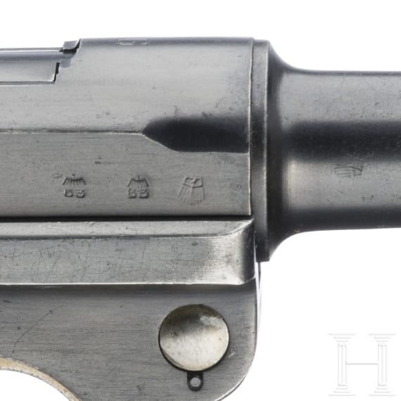 A Luger pistol by Mauser, code "G - S/42", with holster; Kriegsmarine