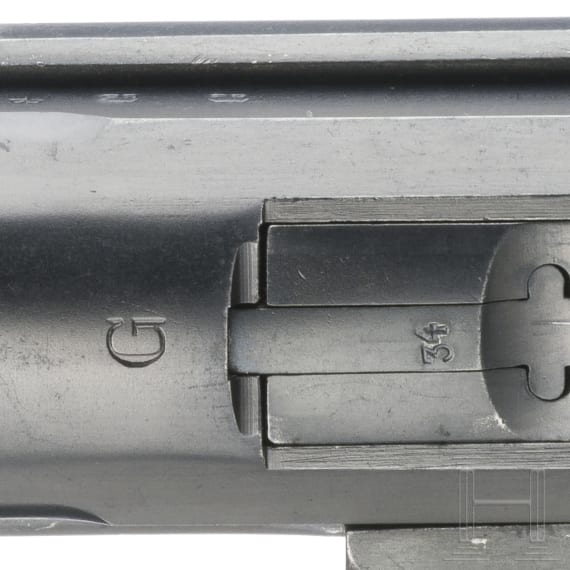 A Luger pistol by Mauser, code "G - S/42", with holster; Kriegsmarine