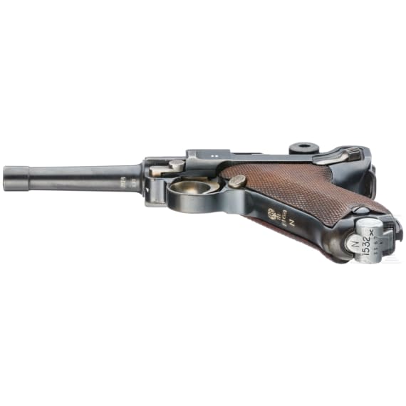 A Luger pistol by Mauser, code "G - S/42", with holster; Kriegsmarine