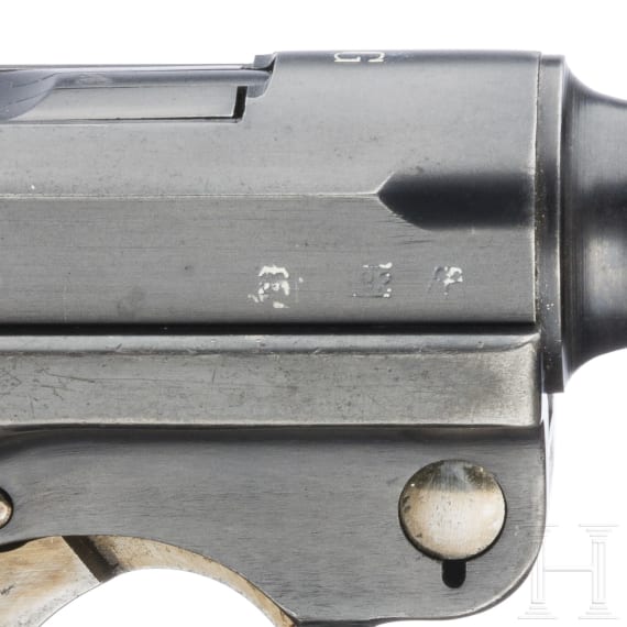 A Luger pistol by Mauser, code "G - S/42", with holster; Kriegsmarine
