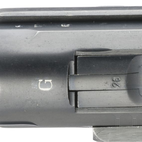 A Luger pistol by Mauser, code "G - S/42", with holster; Kriegsmarine
