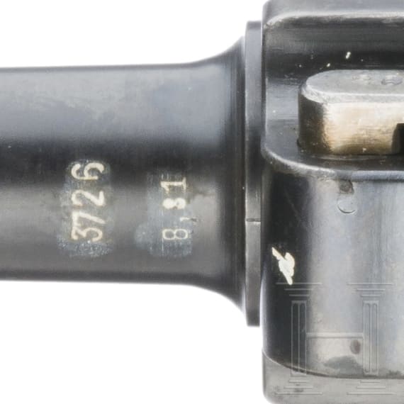 A Luger pistol by Mauser, code "G - S/42", with holster; Kriegsmarine