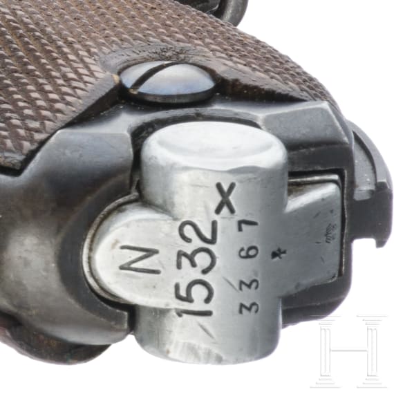 A Luger pistol by Mauser, code "G - S/42", with holster; Kriegsmarine