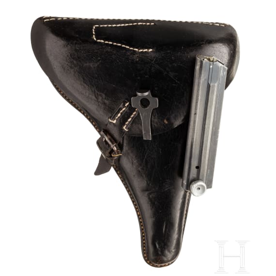 A Luger pistol by Mauser, code "G - S/42", with holster; Kriegsmarine