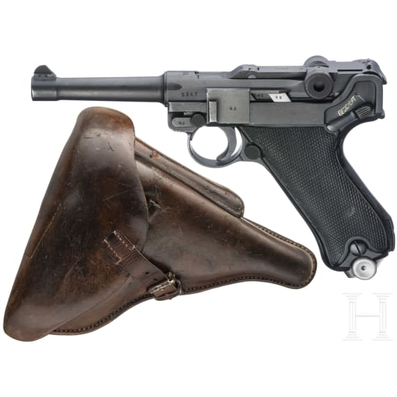 Pistole 08, Mauser, Code "1936 - S/42", mit Koffertasche