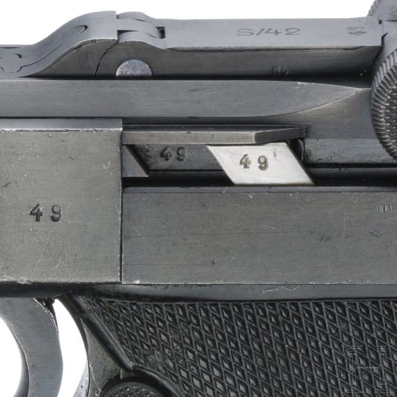 Pistole 08, Mauser, Code "1936 - S/42", mit Koffertasche
