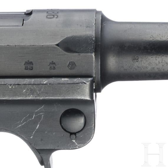 Pistole 08, Mauser, Code "1936 - S/42", mit Koffertasche