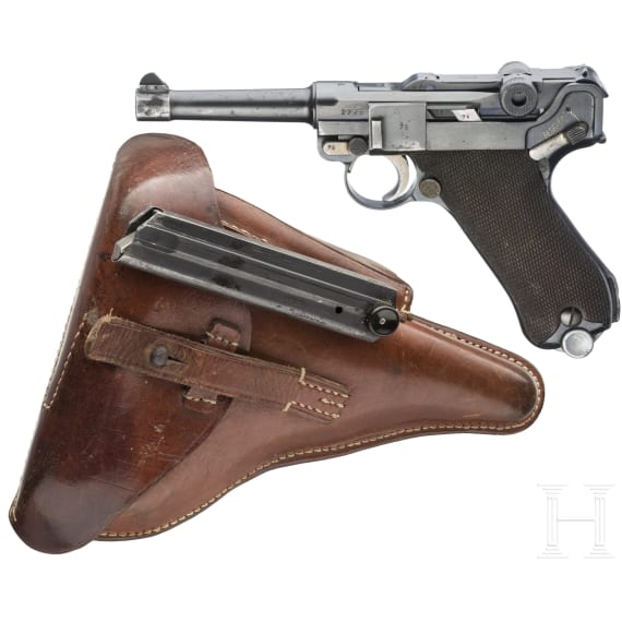 Pistole 08, Mauser, Code "1936 - S/42", mit Polizeitasche