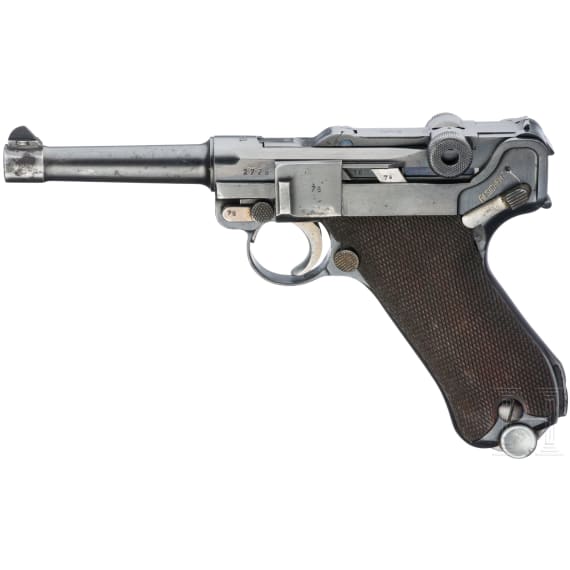 Pistole 08, Mauser, Code "1936 - S/42", mit Polizeitasche