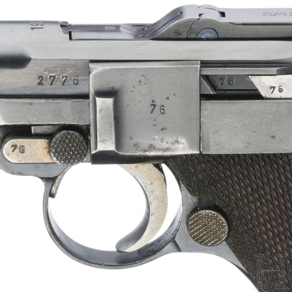 Pistole 08, Mauser, Code "1936 - S/42", mit Polizeitasche