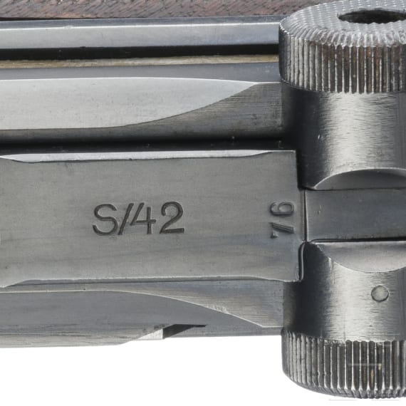 Pistole 08, Mauser, Code "1936 - S/42", mit Polizeitasche