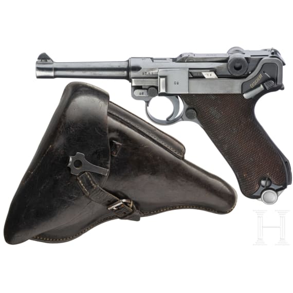 Pistole 08, Mauser, Code "1936 - S/42", mit Koffertasche, Kriegsmarine