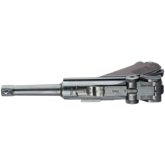 Pistole 08, Mauser, Code "1936 - S/42", mit Koffertasche, Kriegsmarine