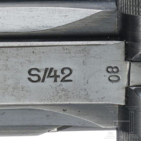 Pistole 08, Mauser, Code "1936 - S/42", mit Koffertasche, Kriegsmarine