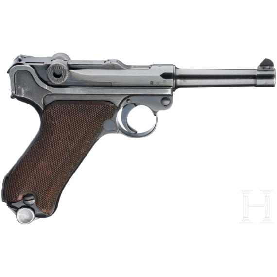A Luger pistol by Mauser, code "1937 - S/42", with holster