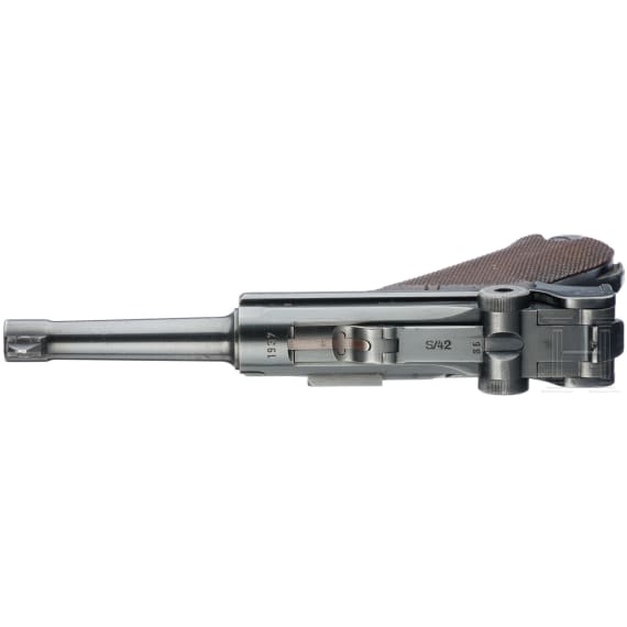 A Luger pistol by Mauser, code "1937 - S/42", with holster