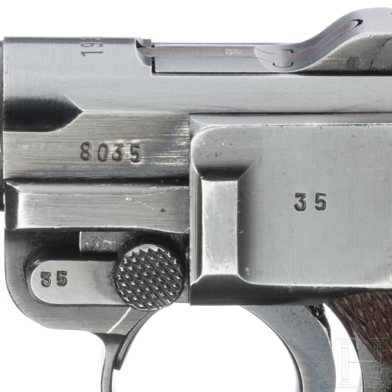 A Luger pistol by Mauser, code "1937 - S/42", with holster