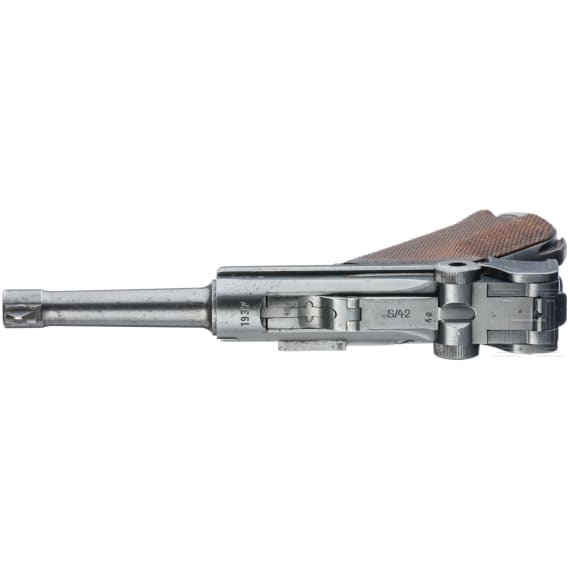 Pistole 08, Mauser, Code "1937 - S/42", mit Tasche, Kriegsmarine