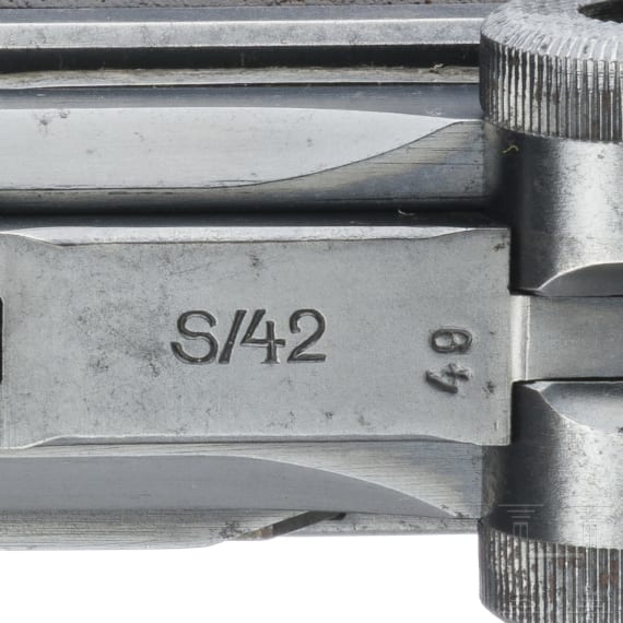 Pistole 08, Mauser, Code "1937 - S/42", mit Tasche, Kriegsmarine