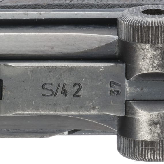 Pistole 08, Mauser, Code "1938 - S/42", mit Koffertasche, Kriegsmarine