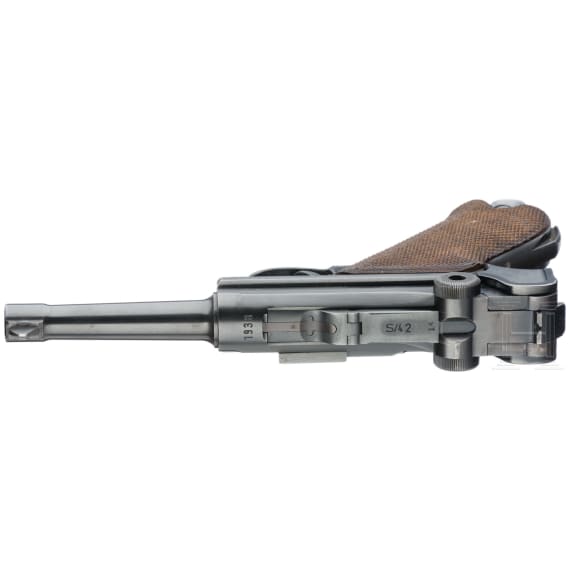 Pistole 08, Mauser, Code "1938 - S/42", mit Koffertasche, Marine