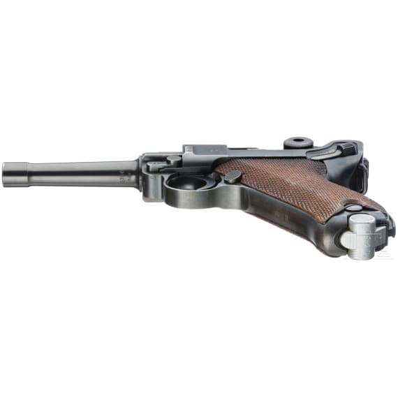 A Luger pistol by Mauser, code "1938 - S/42", with holster; Kriegsmarine
