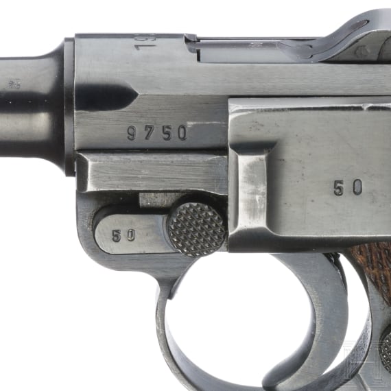 A Luger pistol by Mauser, code "1938 - S/42", with holster; Kriegsmarine