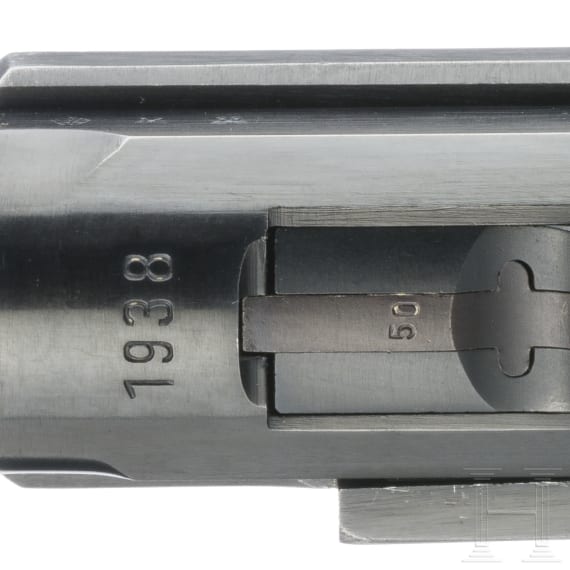 A Luger pistol by Mauser, code "1938 - S/42", with holster; Kriegsmarine