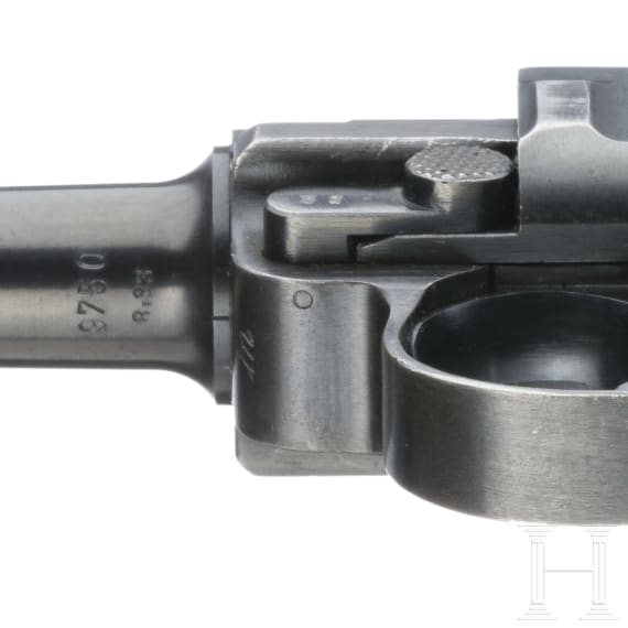 A Luger pistol by Mauser, code "1938 - S/42", with holster; Kriegsmarine