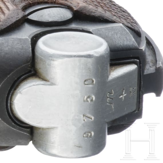 A Luger pistol by Mauser, code "1938 - S/42", with holster; Kriegsmarine