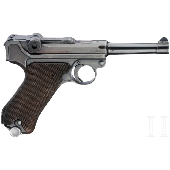A Luger pistol by Mauser, code "1939 - 42", with holster