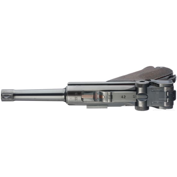 A Luger pistol by Mauser, code "1939 - 42", with holster