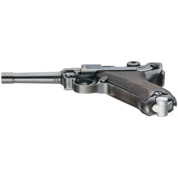 A Luger pistol by Mauser, code "1939 - 42", with holster