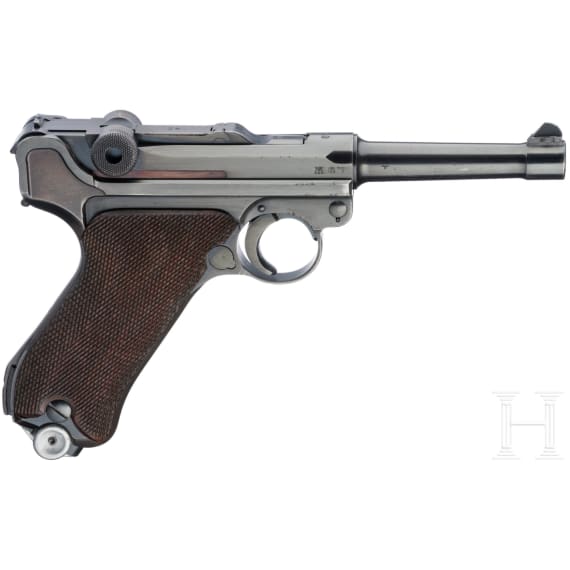 A Luger pistol by Mauser, code "1940 - 42", with holster, Kriegsmarine