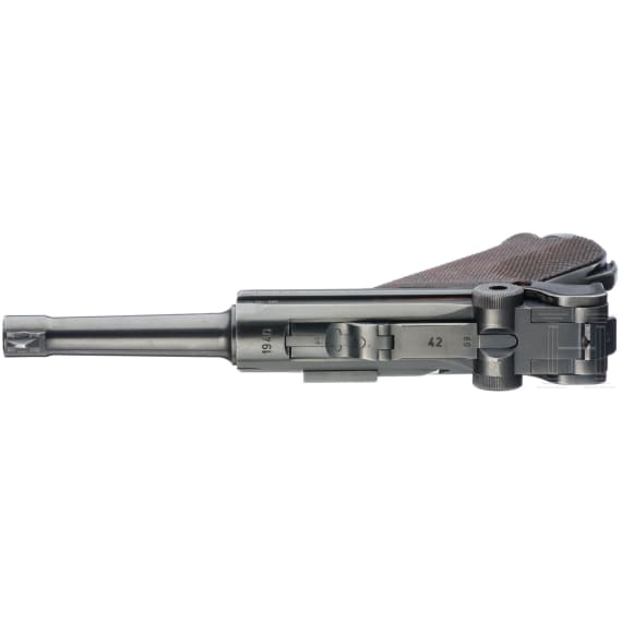 A Luger pistol by Mauser, code "1940 - 42", with holster, Kriegsmarine